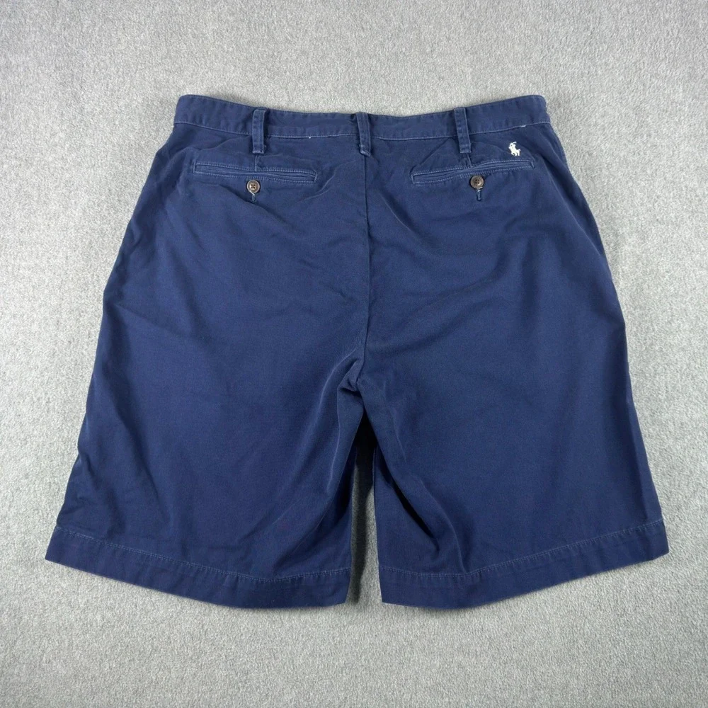 Polo Ralph Lauren Relaxed Chino Shorts Mens 35 Blue White Pony Cotton (Fit 36x9)